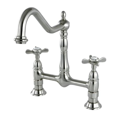Kingston Brass KS1178BEX Essex Bridge Kitchen Faucet, Brushed Nickel KS1178BEX